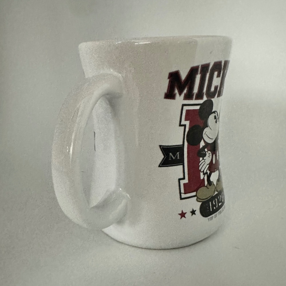 Disney Store Mickey Mouse 1928 Top of the Class Ceramic Coffee Mug White Maroon - Picture 3 of 7